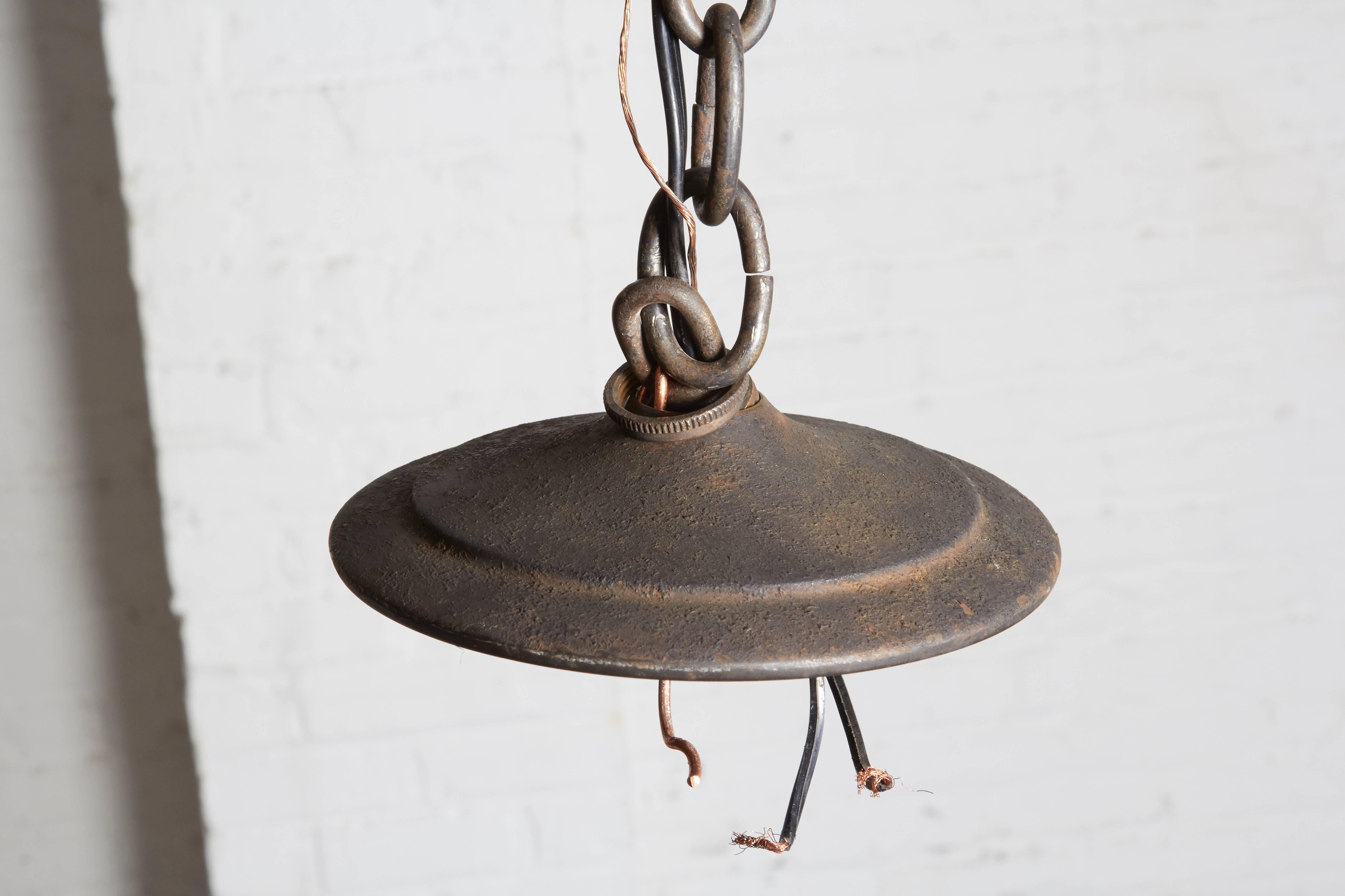 Large-Scale Patinated Iron and Glass Lantern 1