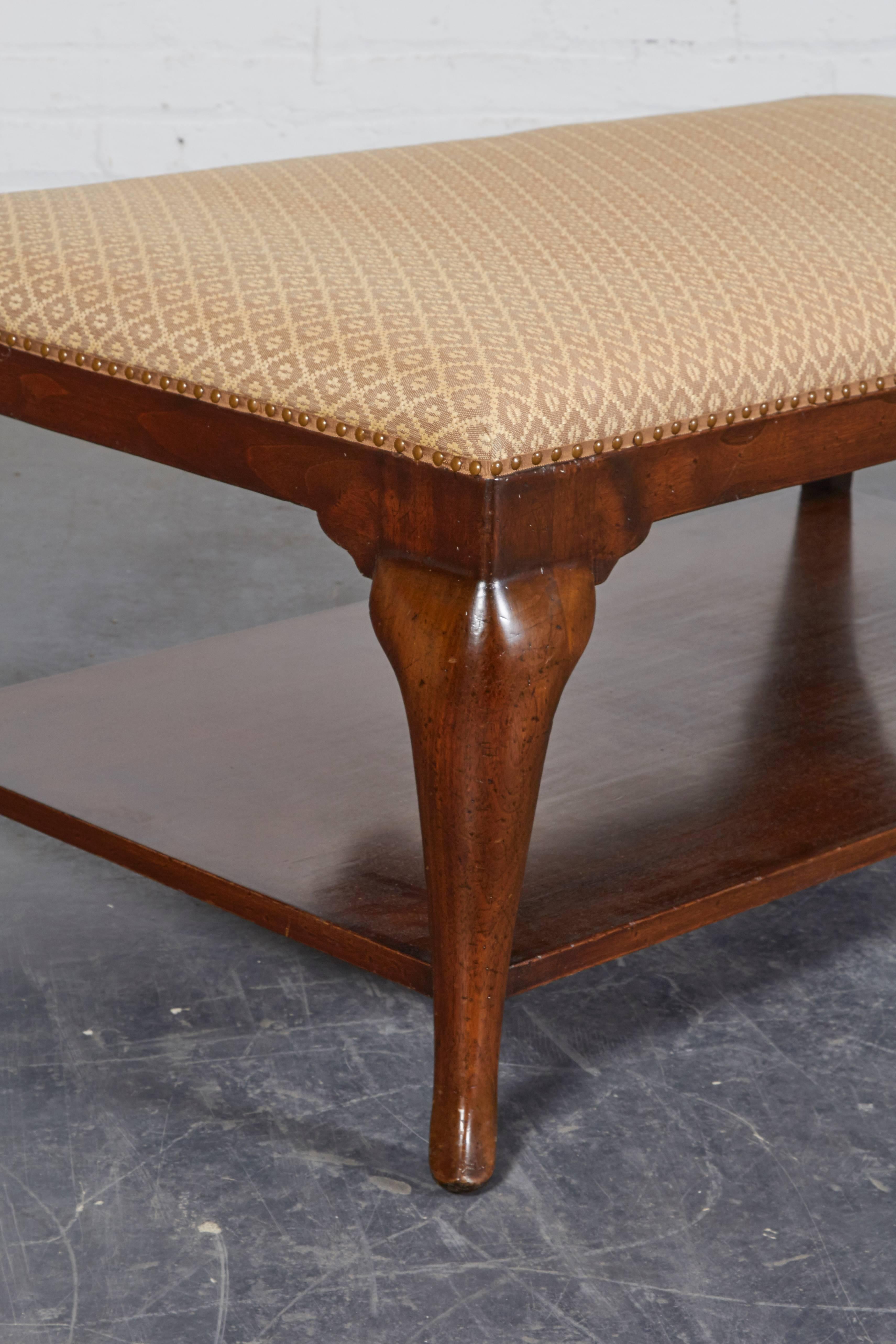 David Easton Walnut Ottoman Two-Tier Coffee Table In Excellent Condition In New York, NY