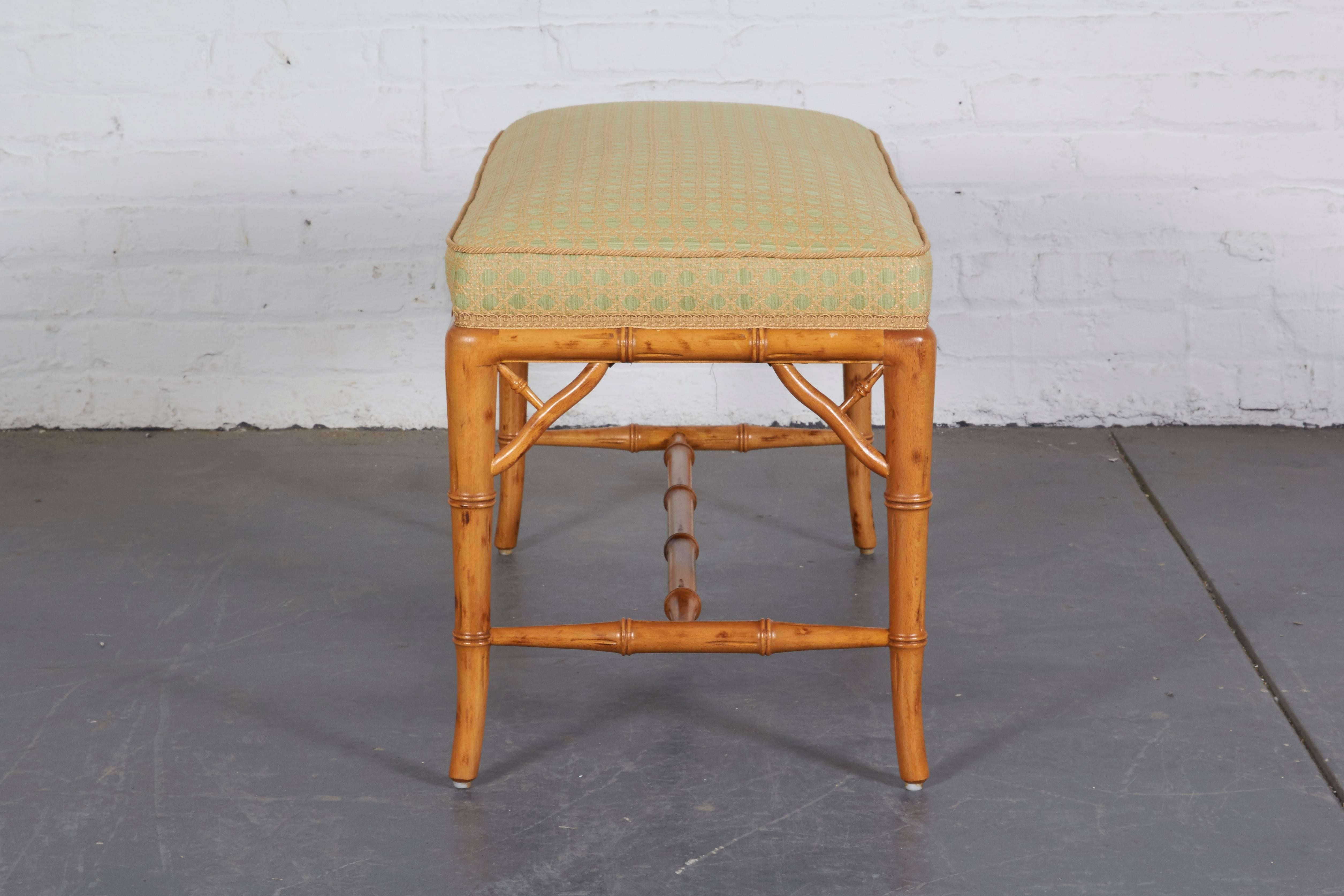 Hollywood Regency Pair of Faux Bamboo Benches
