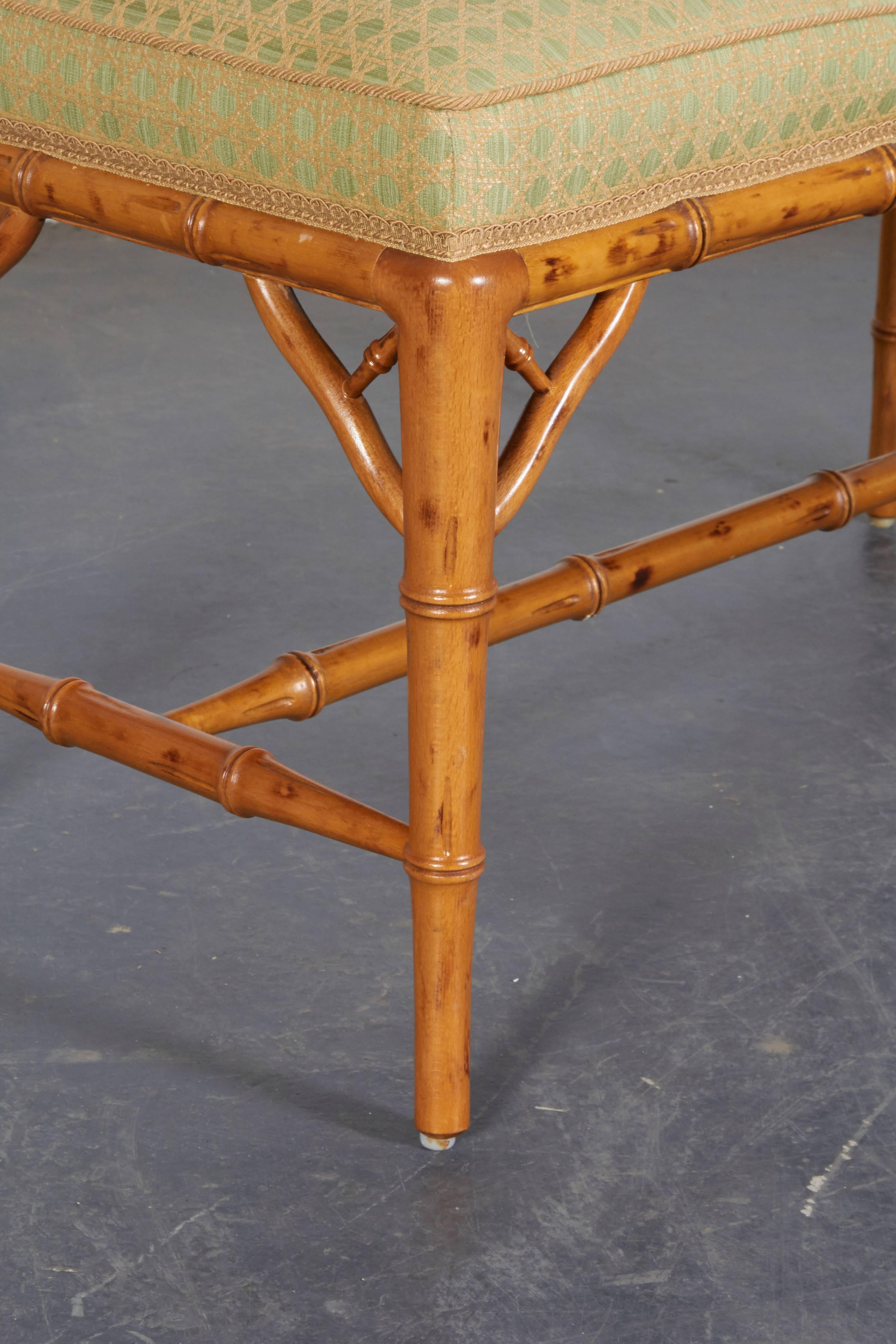 Pair of Faux Bamboo Benches In Excellent Condition In New York, NY