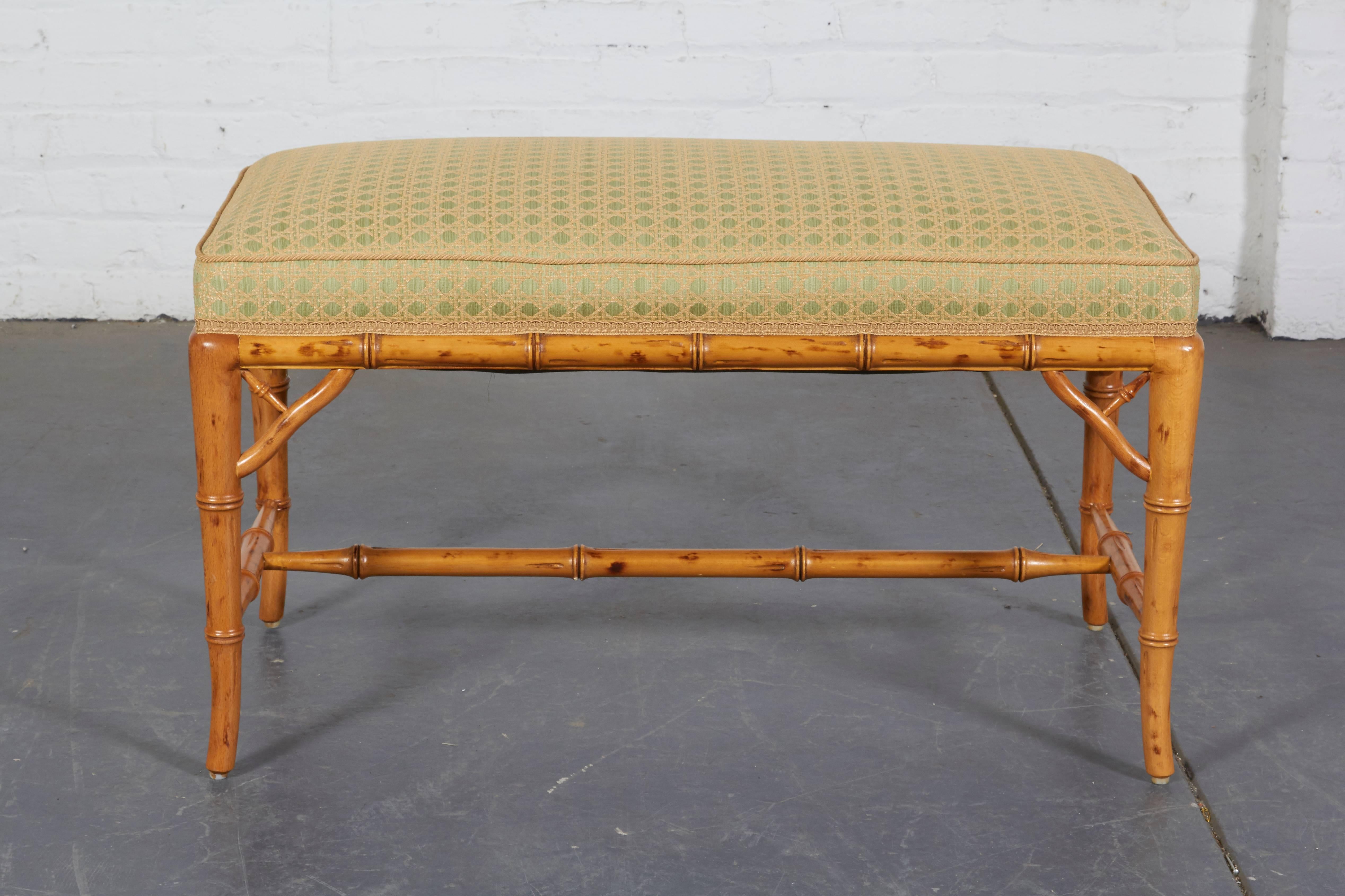 20th Century Pair of Faux Bamboo Benches