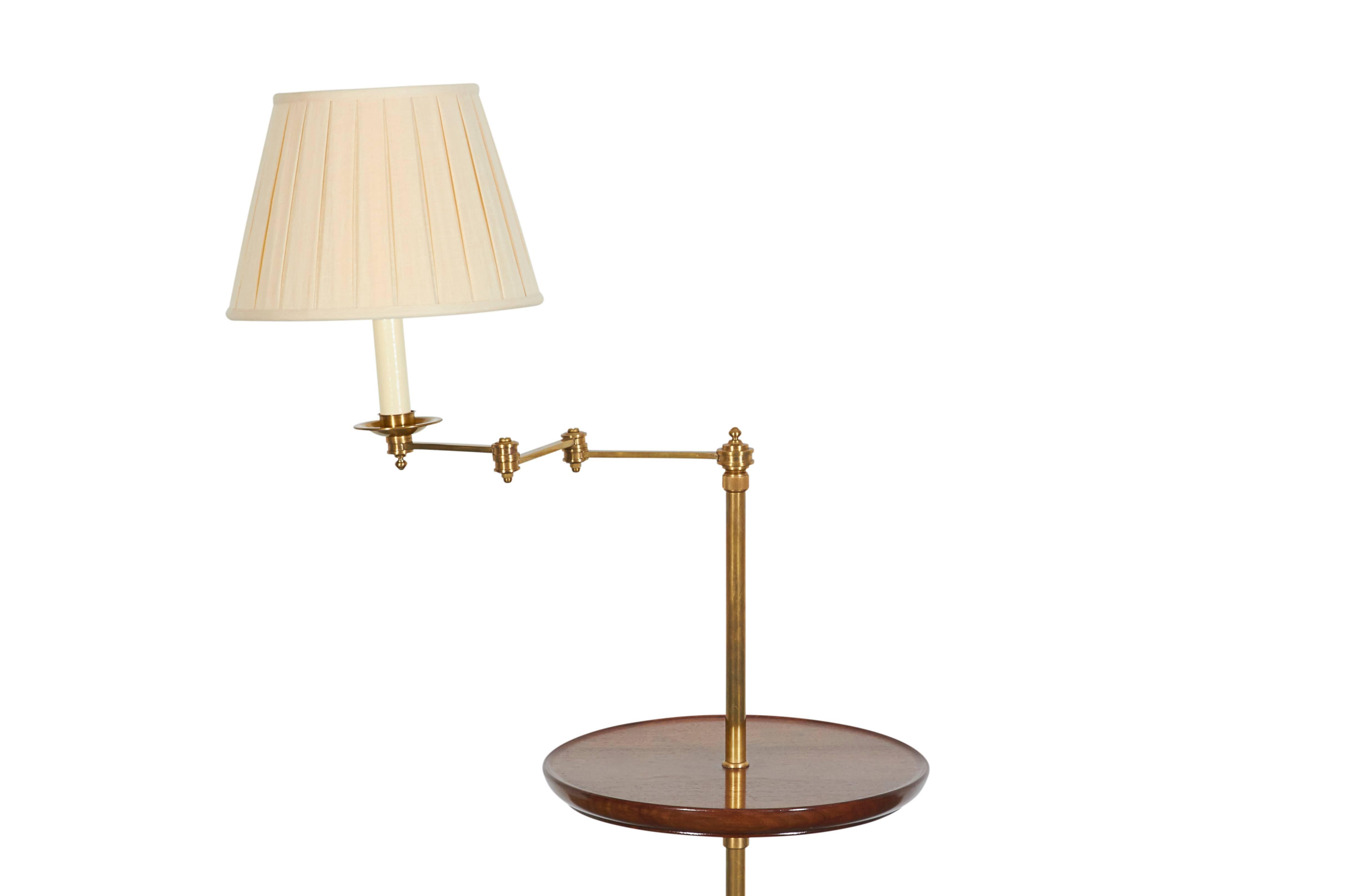 Mahogany and Brass Standing Lamp Tables 3