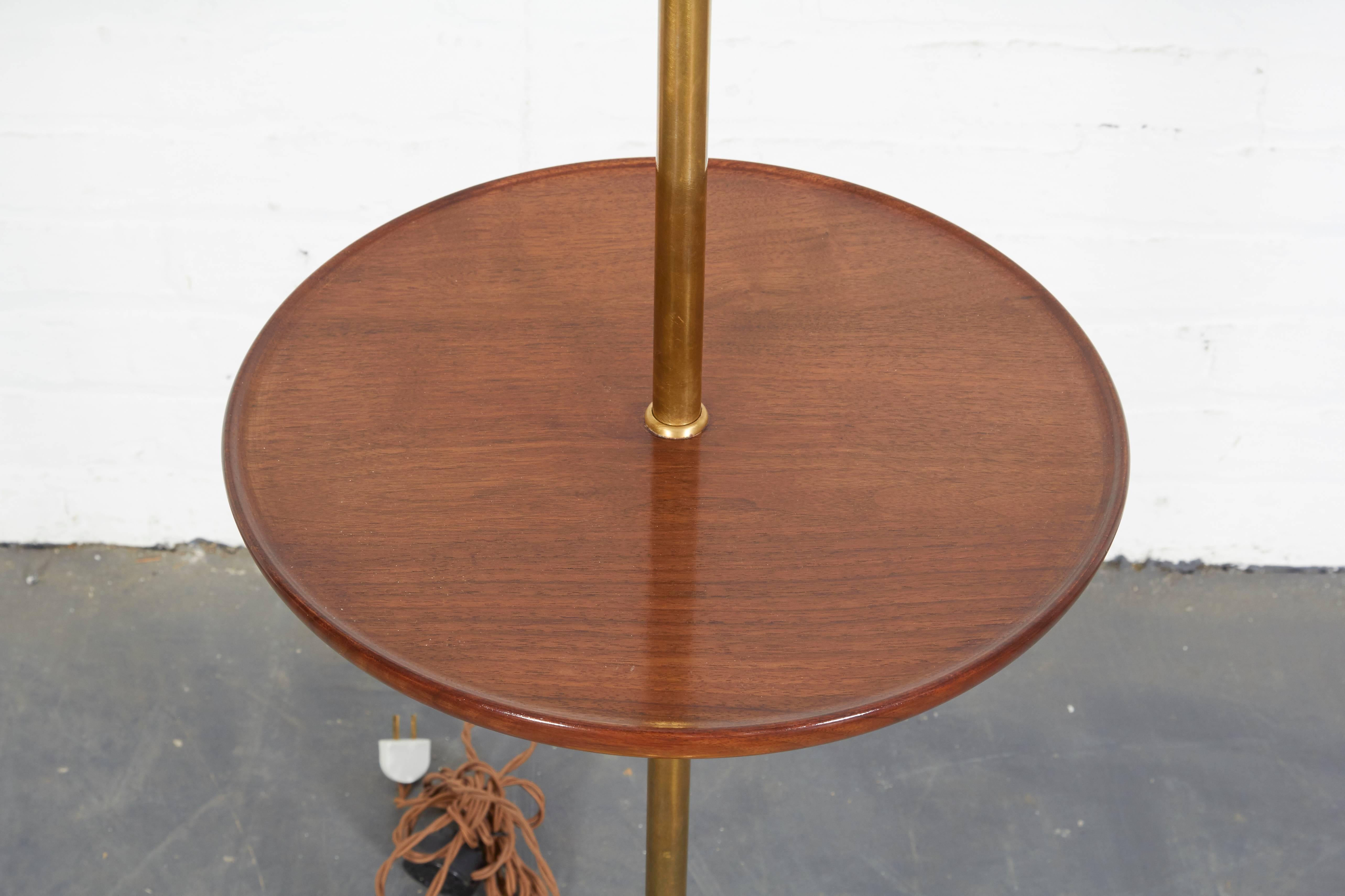 Mahogany and Brass Standing Lamp Tables 2