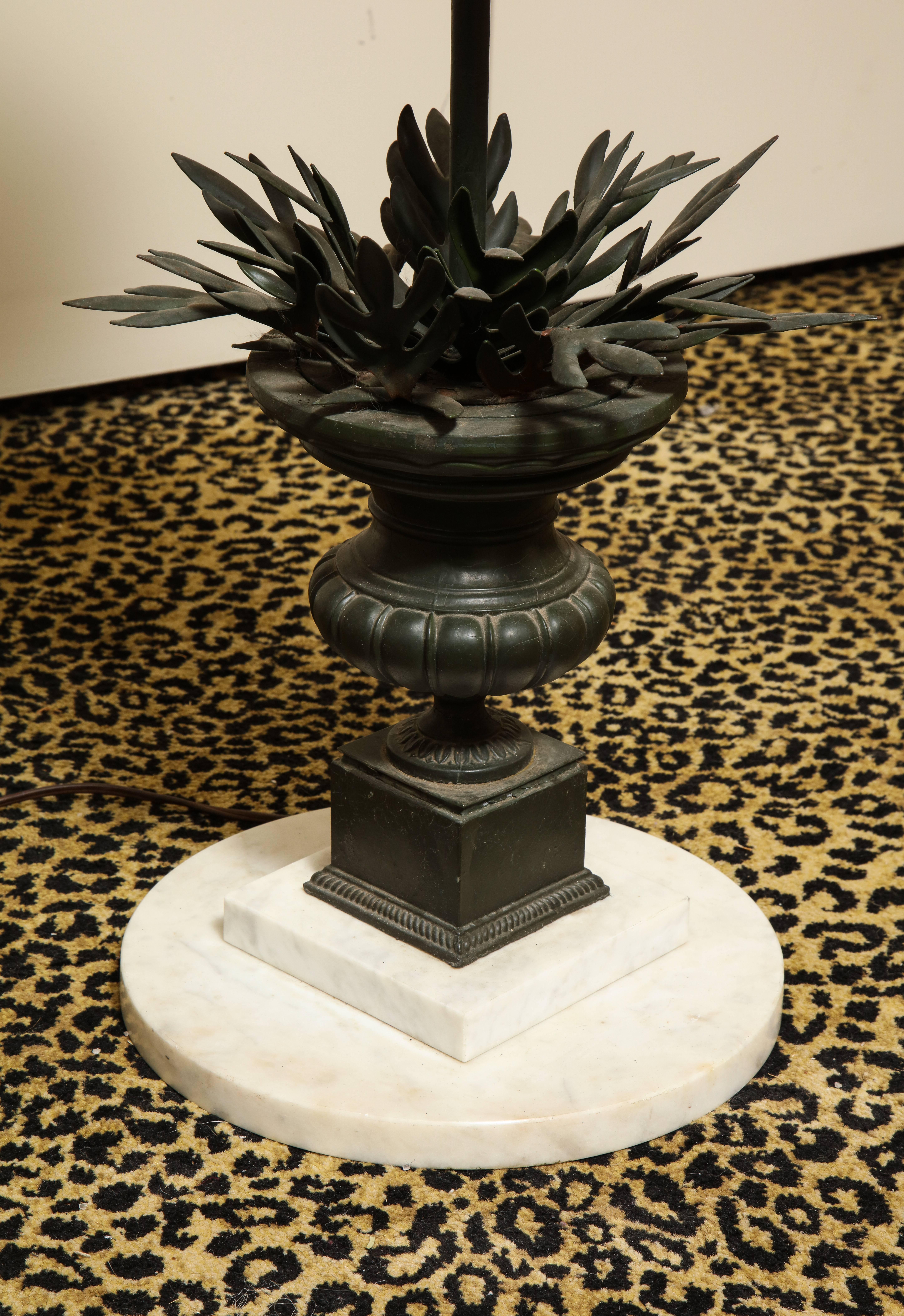 Unusual French Wrought Iron Topiary Lamp In Good Condition In New York, NY