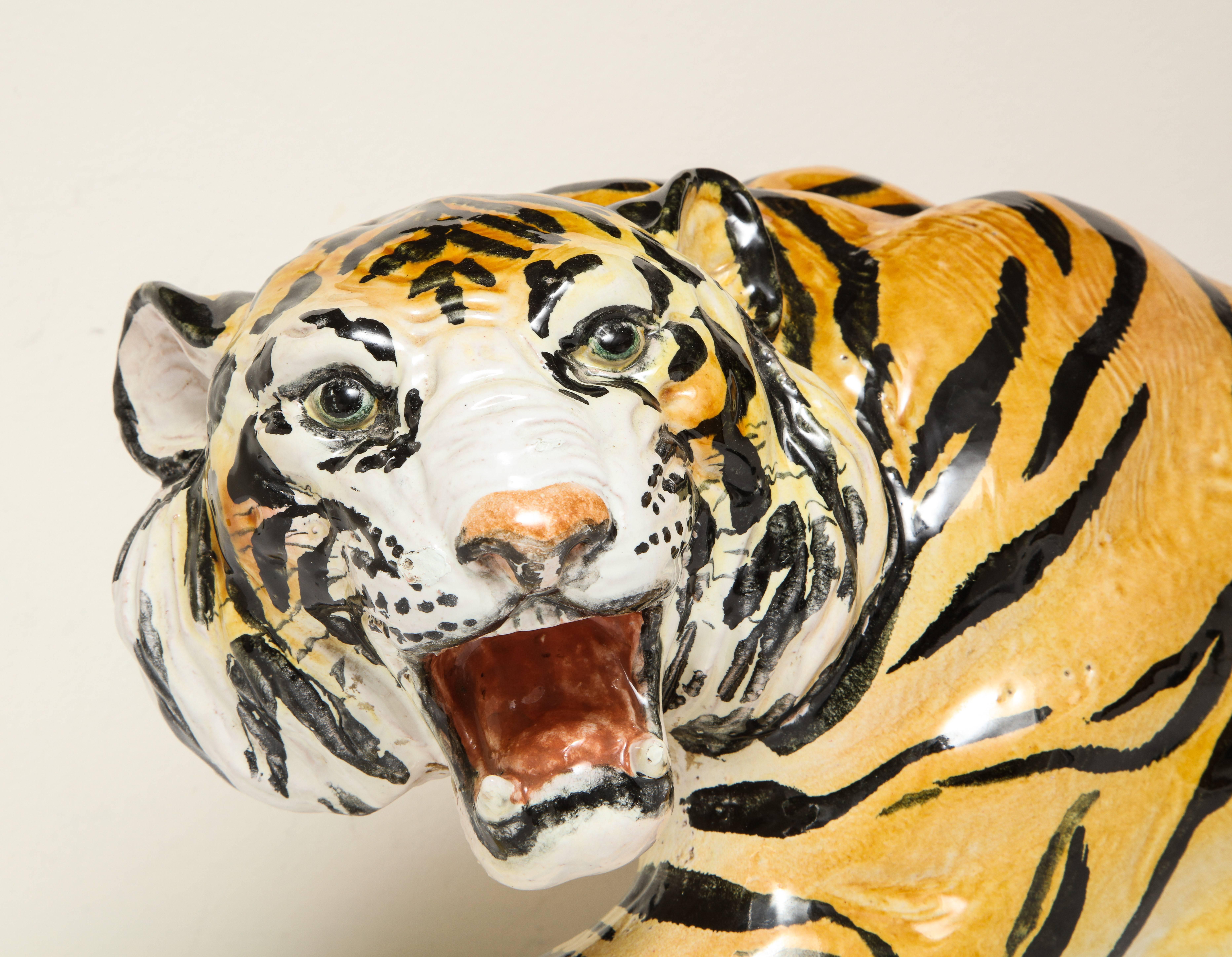ceramic tiger made in italy