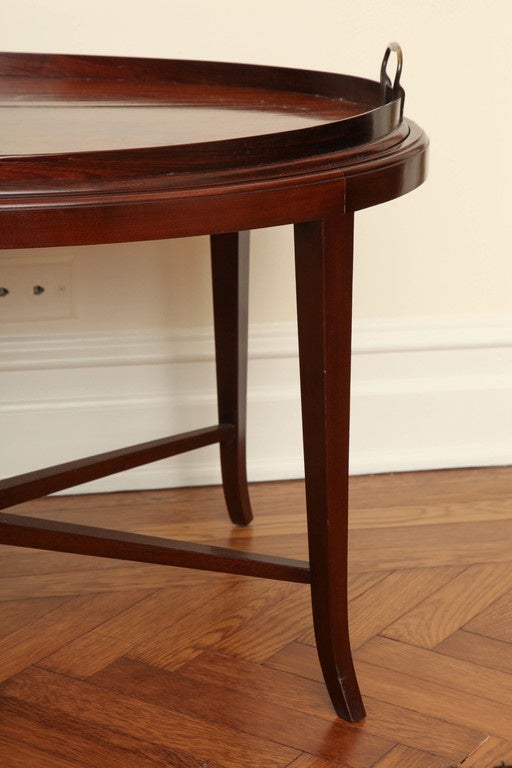 English Edwardian Oval Mahogany Tray Table 2