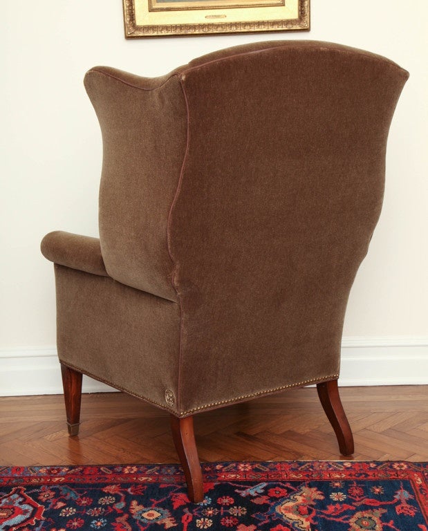 Pair of George III Style Mahogany Wing Chairs 1