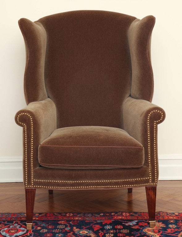 Pair of George III Style Mahogany Wing Chairs 1