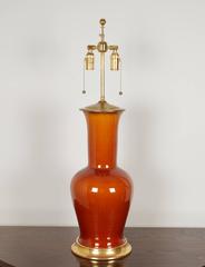 Pair of Christopher Spitzmiller "Garniture" Lamps in Amber