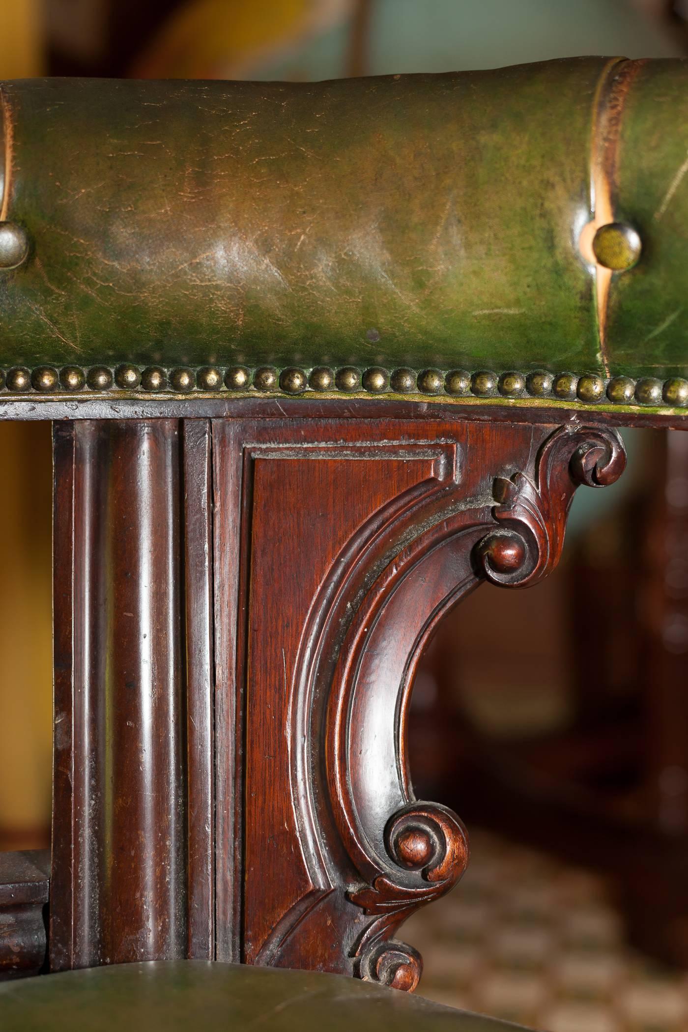 William IV Mahogany and Leather Desk Chair 2