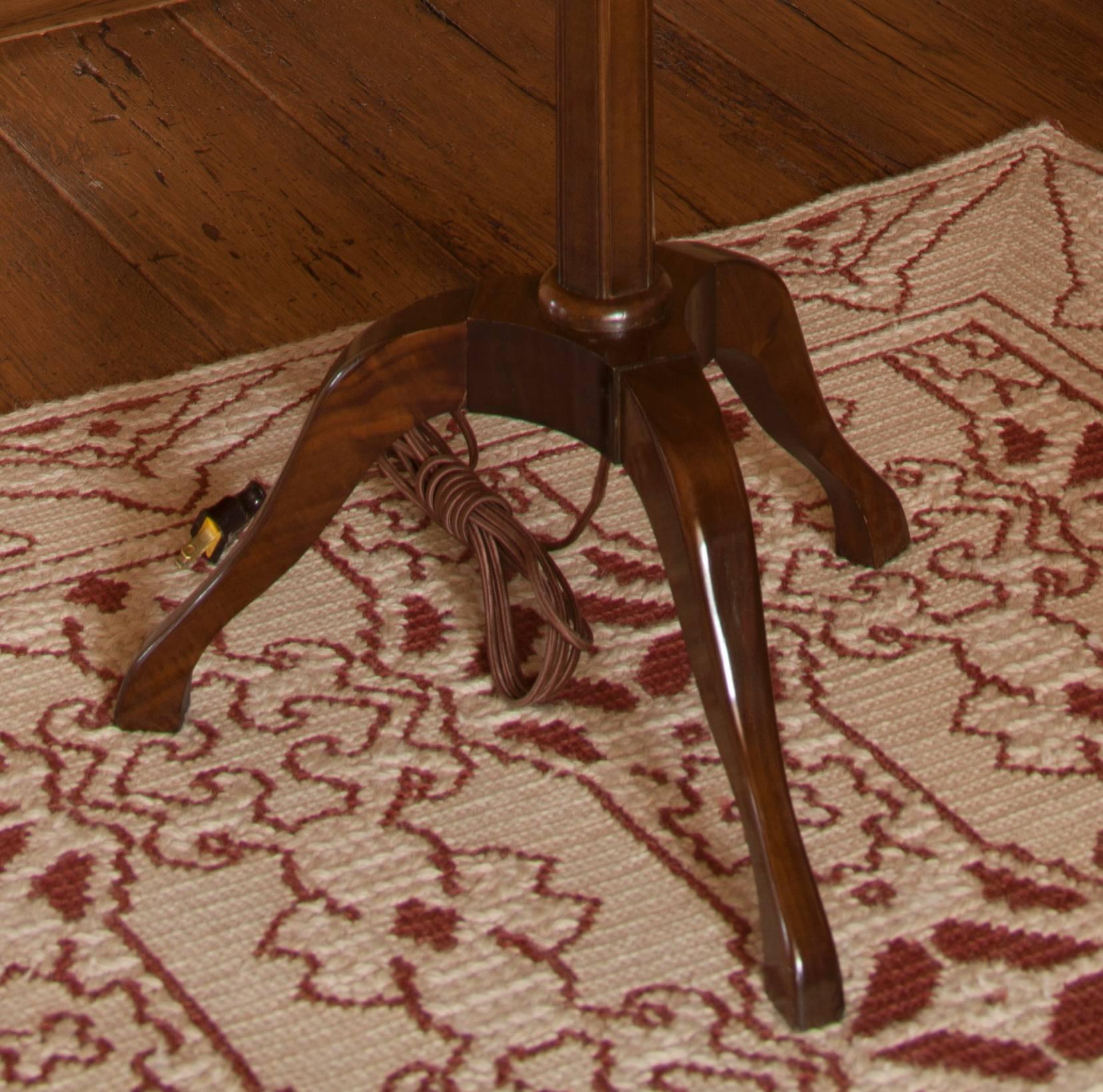 Georgian Pair of Mahogany and Brass Swing-Arm Lamp Tables