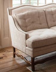 David Easton Linen and Walnut Sofa