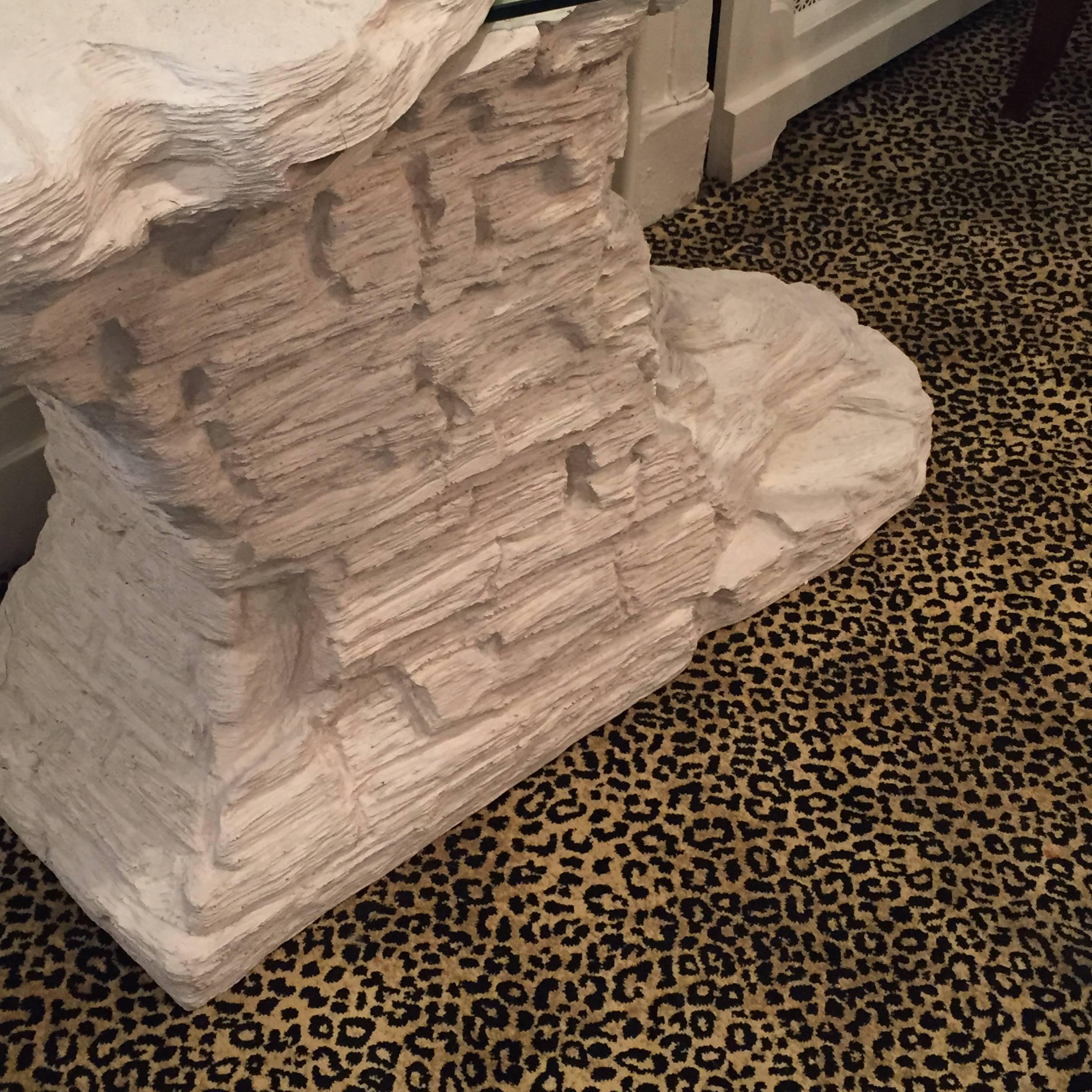 Post-Modern Rare Faux Rock Plaster Console Table