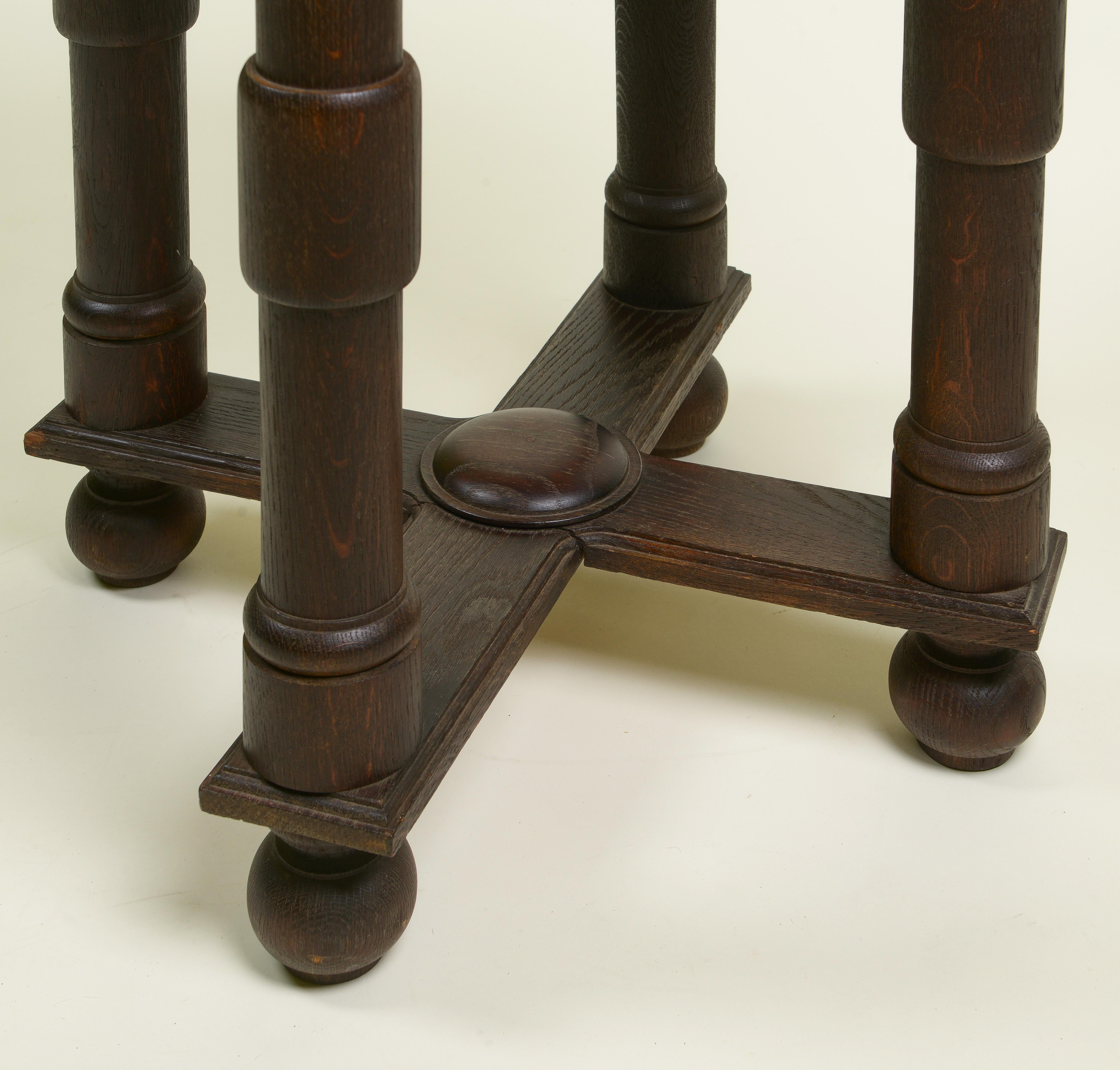 Viennese Secessionist Brass and Ebonized Oak Table For Sale 5