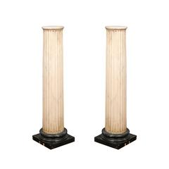 Faux Marble Fluted Pedestals
