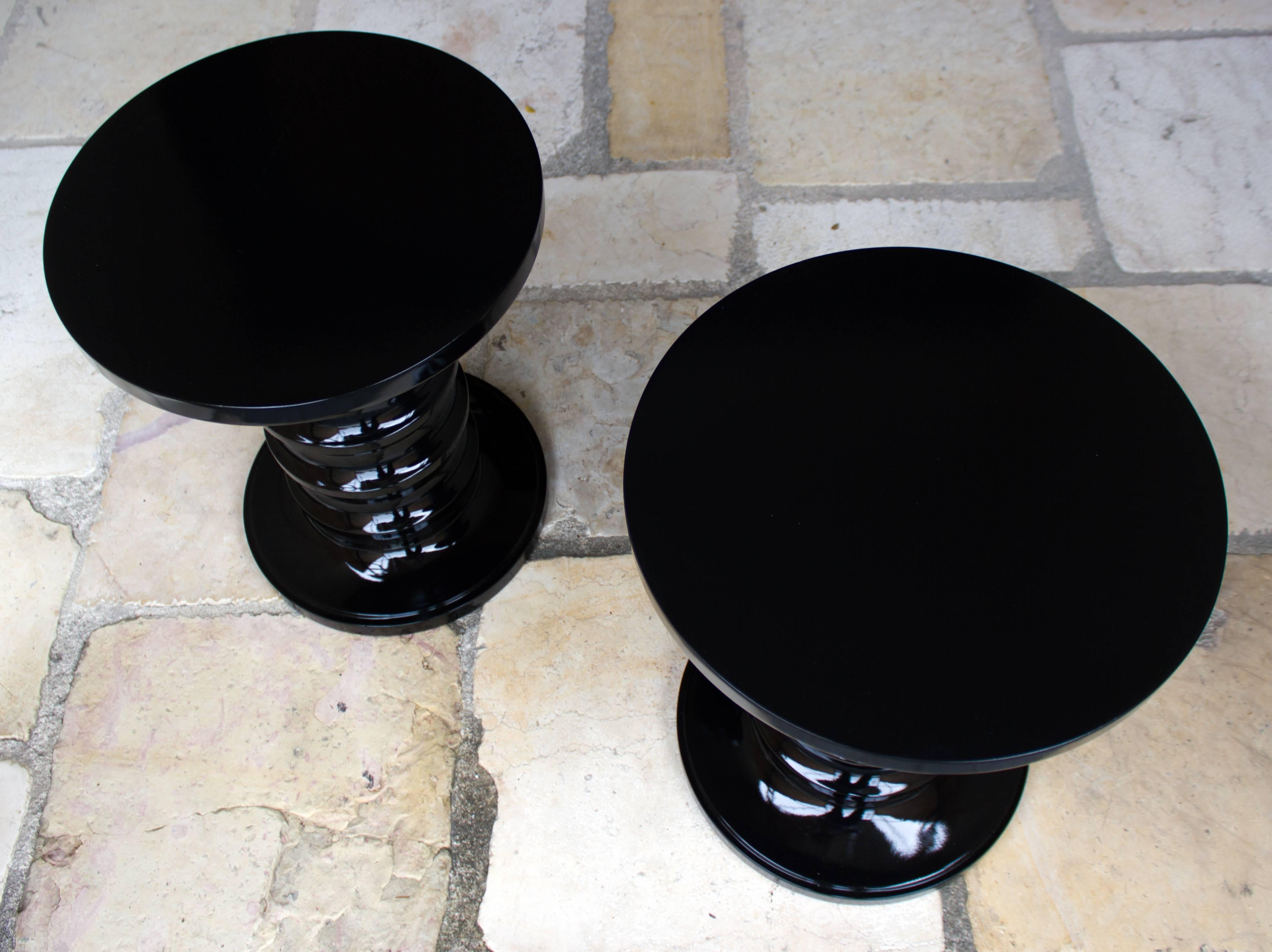 Mid-20th Century 1960s Lacquered Taboret Stool