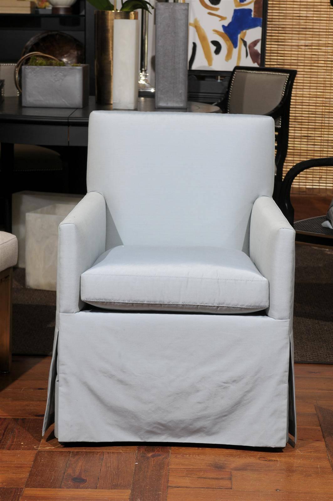 Grace Skirted Dining Chair from the Robert Brown Collection In Excellent Condition In Atlanta, GA