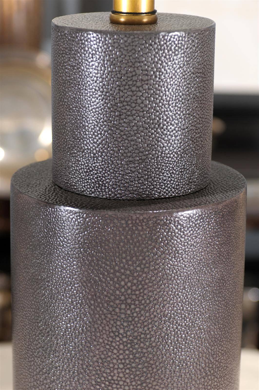 Hand-Crafted Copeland Shagreen Lamp