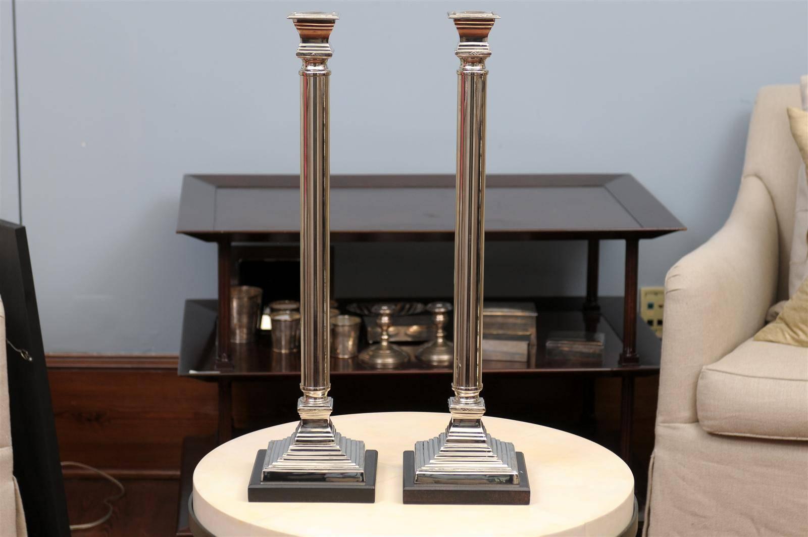 Extra Tall Silver Candlesticks For Sale 2