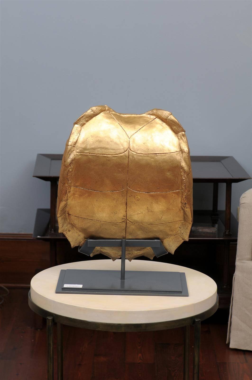 Snapping Turtle Shell on Stand-Gold Leaf 3
