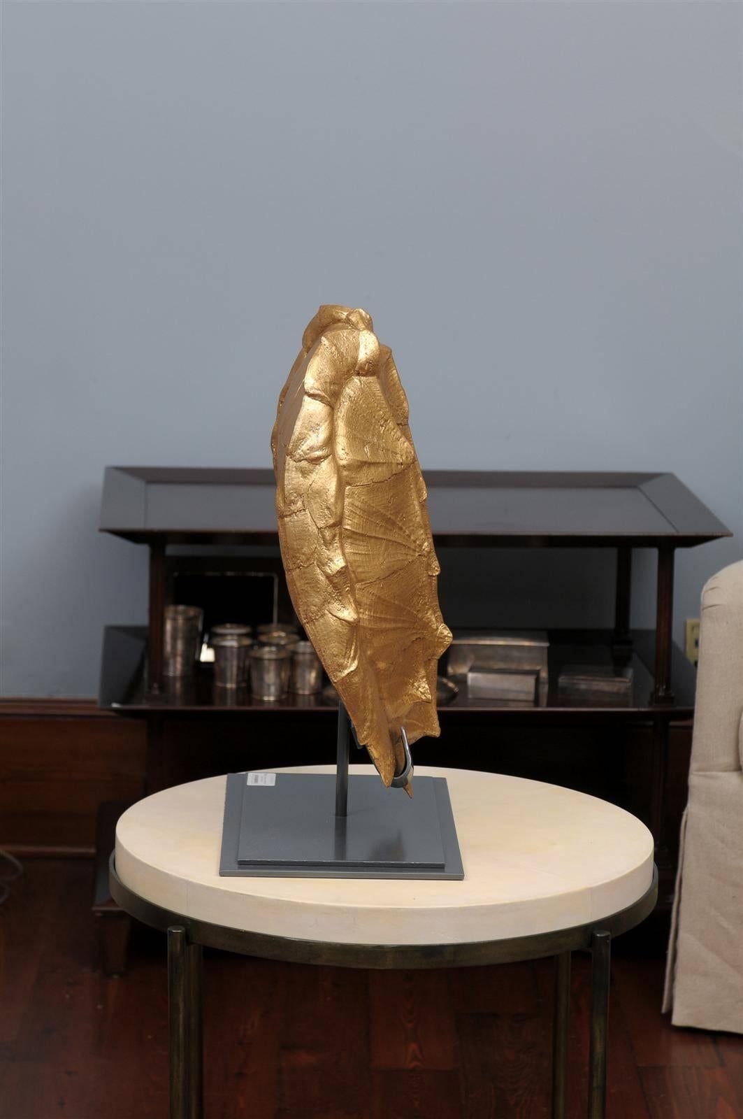 Snapping Turtle Shell on Stand-Gold Leaf 4