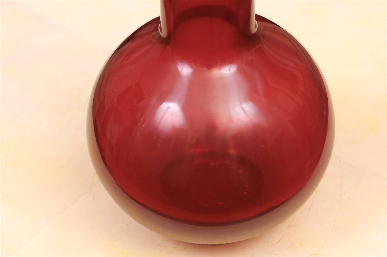 Peking Gourd Vase, Translucent Red by Robert Kuo 3