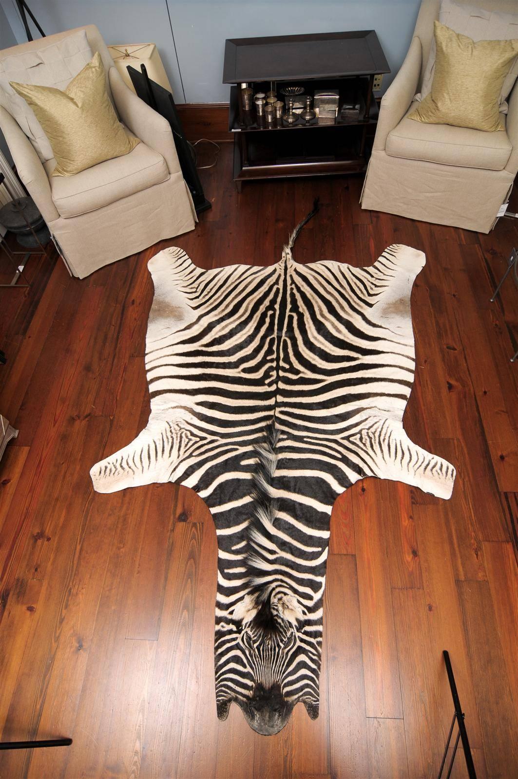 Authentic Zebra skin rug.