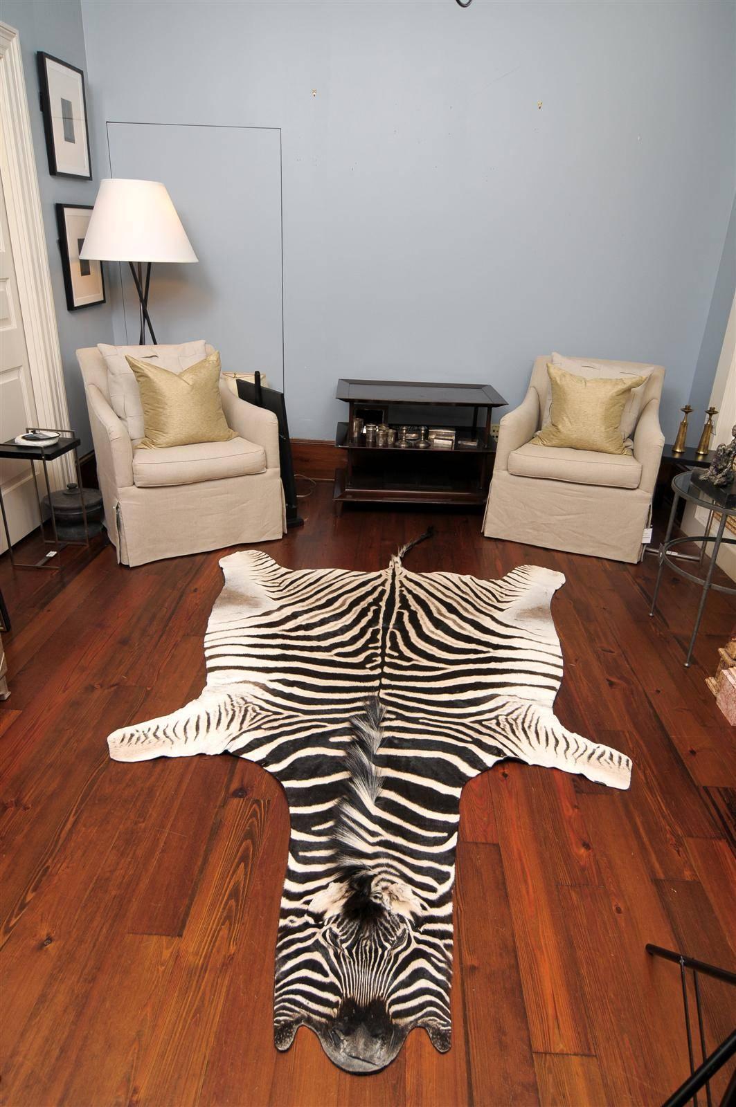 African Authentic Zebra Skin Rug