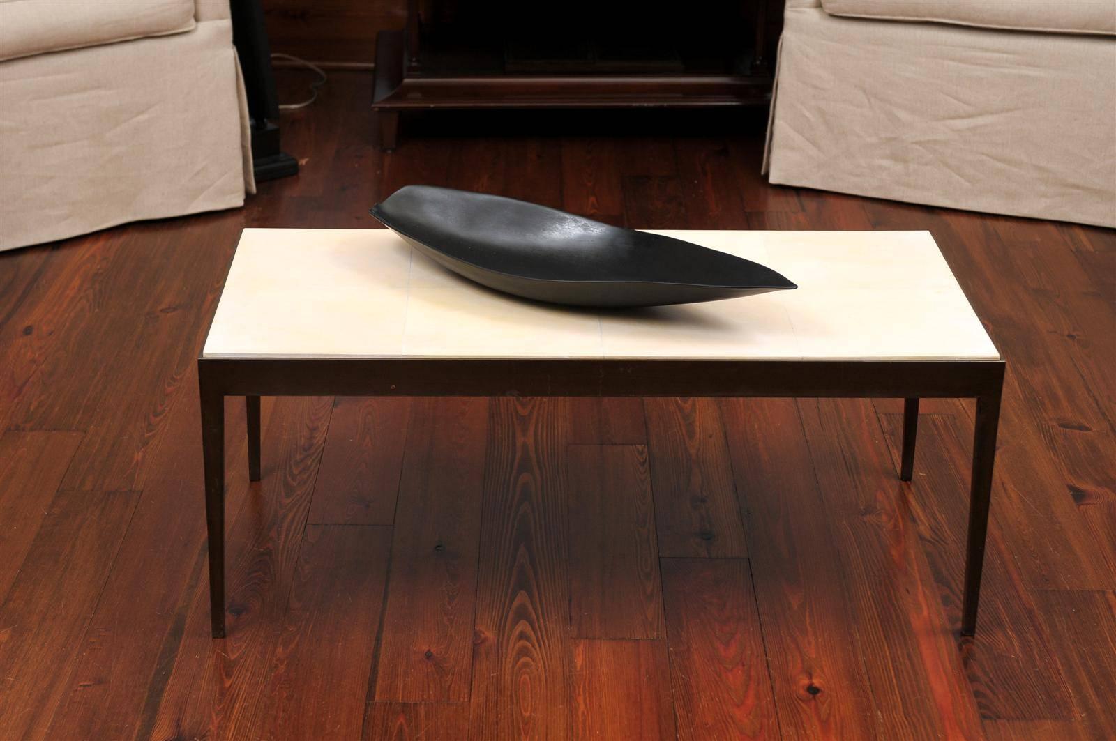 Black Leaf Lacquered Tray by Robert Kuo In Fair Condition In Atlanta, GA