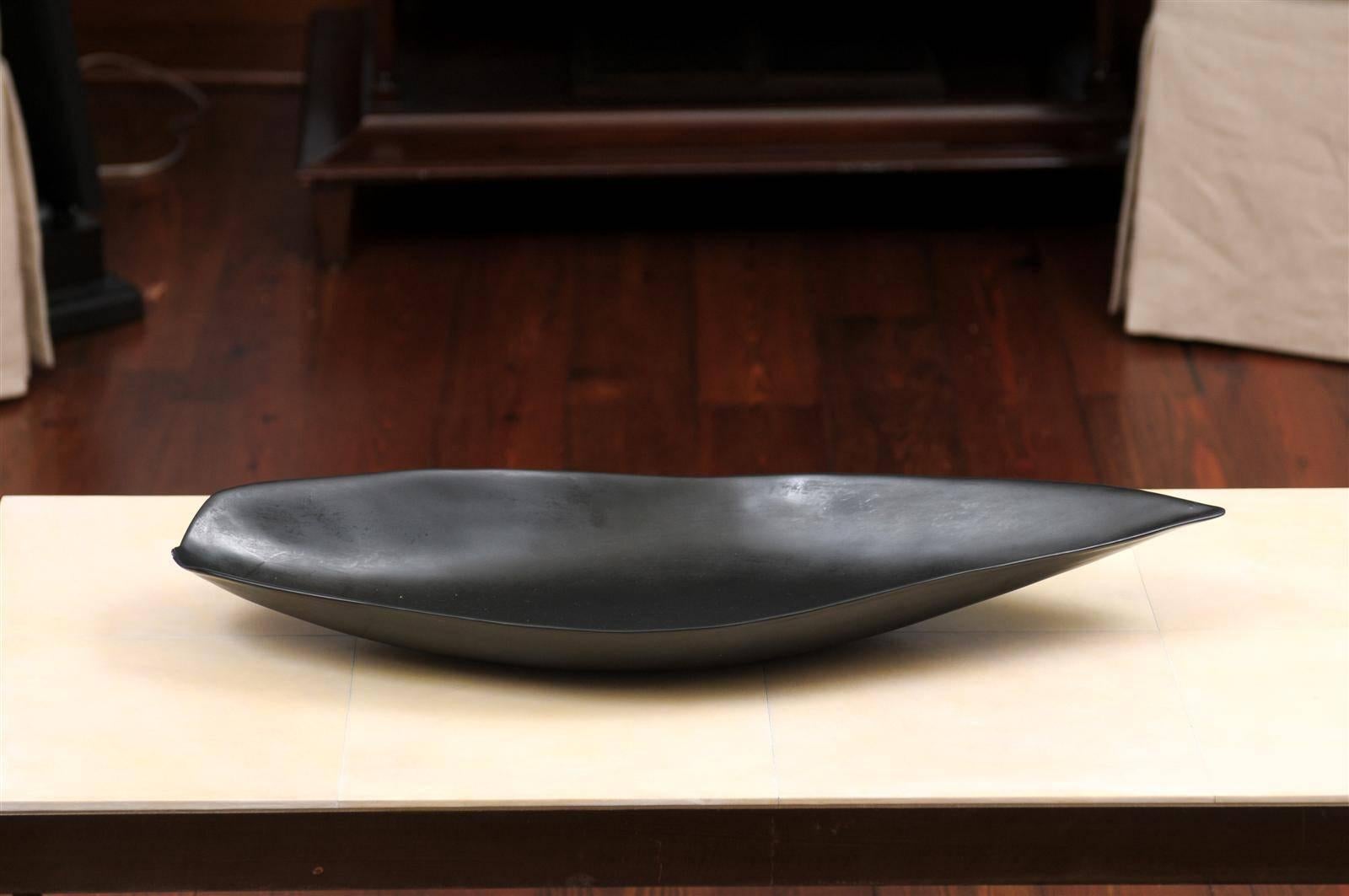 Black Leaf Lacquered Tray by Robert Kuo 3