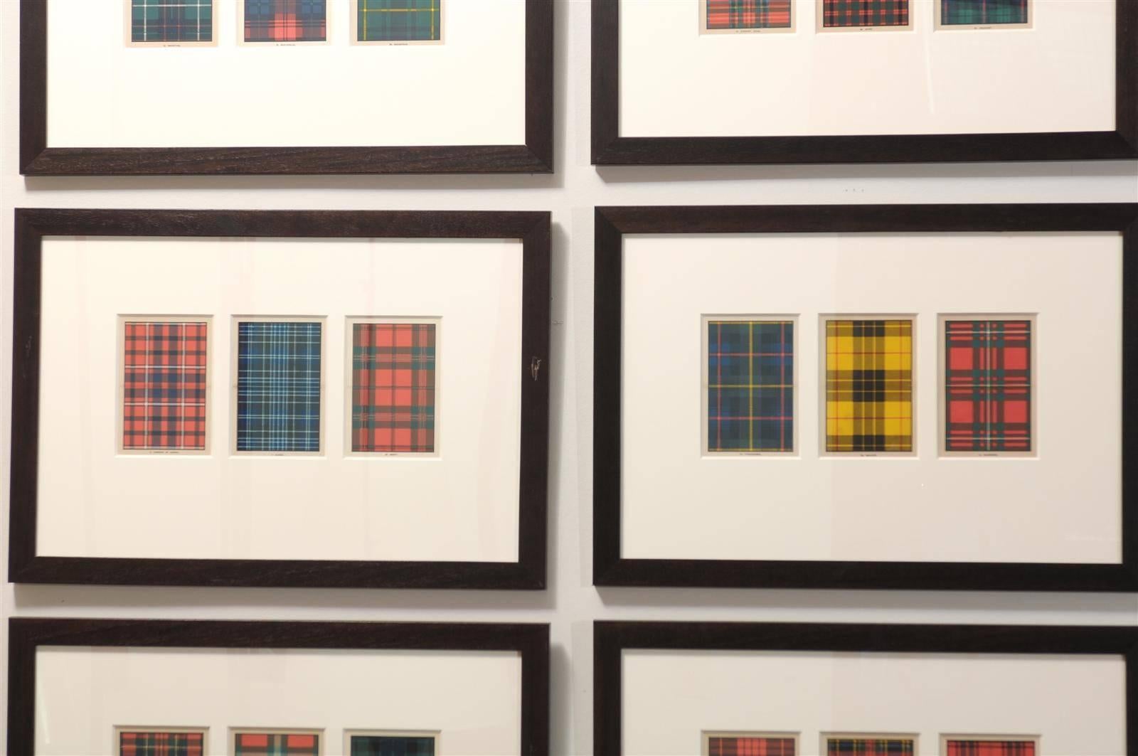 Contemporary Custom Framed Plaid Patterns, Set of Nine
