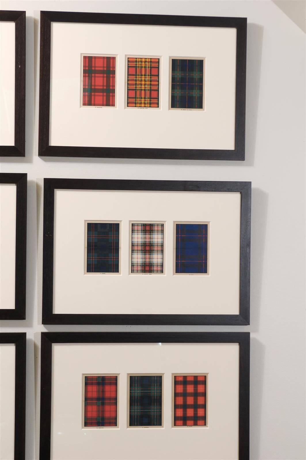 Custom Framed Plaid Patterns, Set of Nine 2