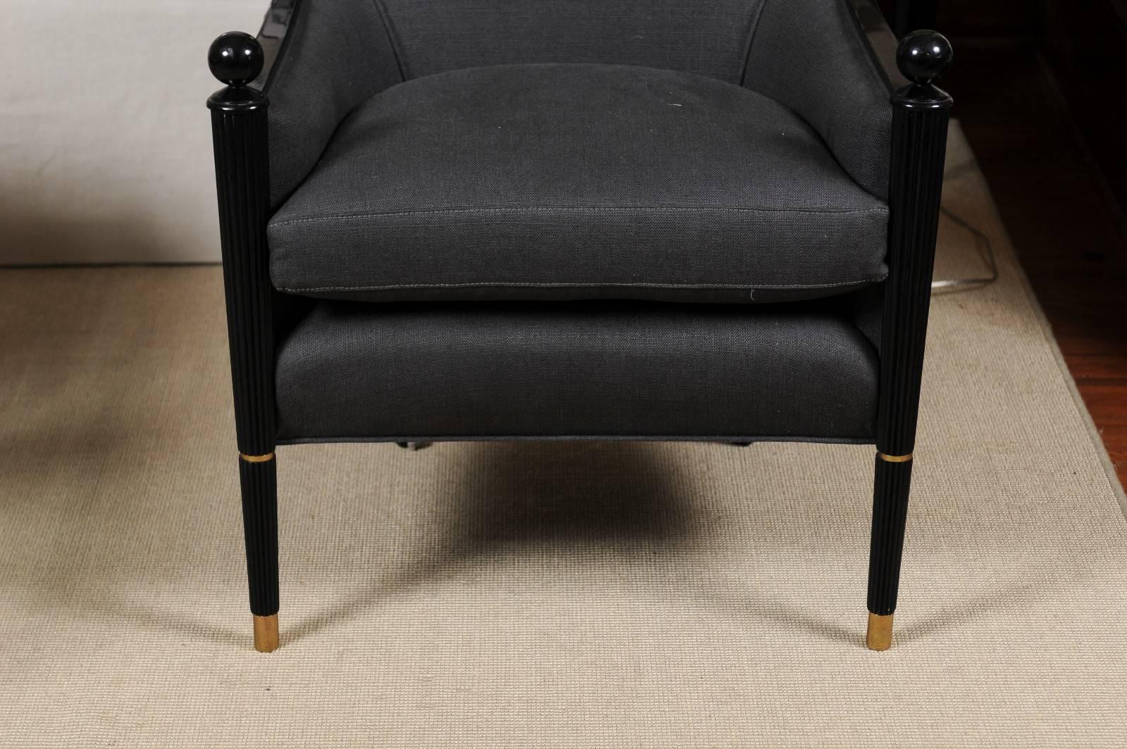 20th Century Art Deco Ebonized Club Chair
