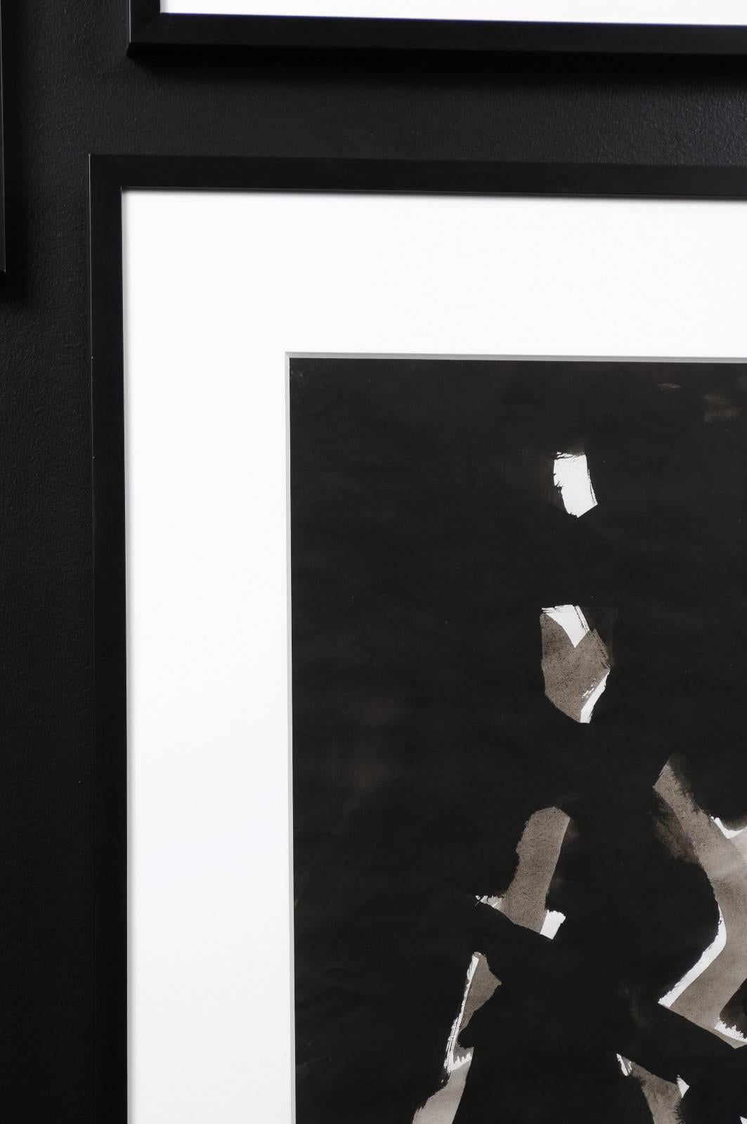 Jacques Nestle, Black and White Abstract, Framed In Excellent Condition In Atlanta, GA