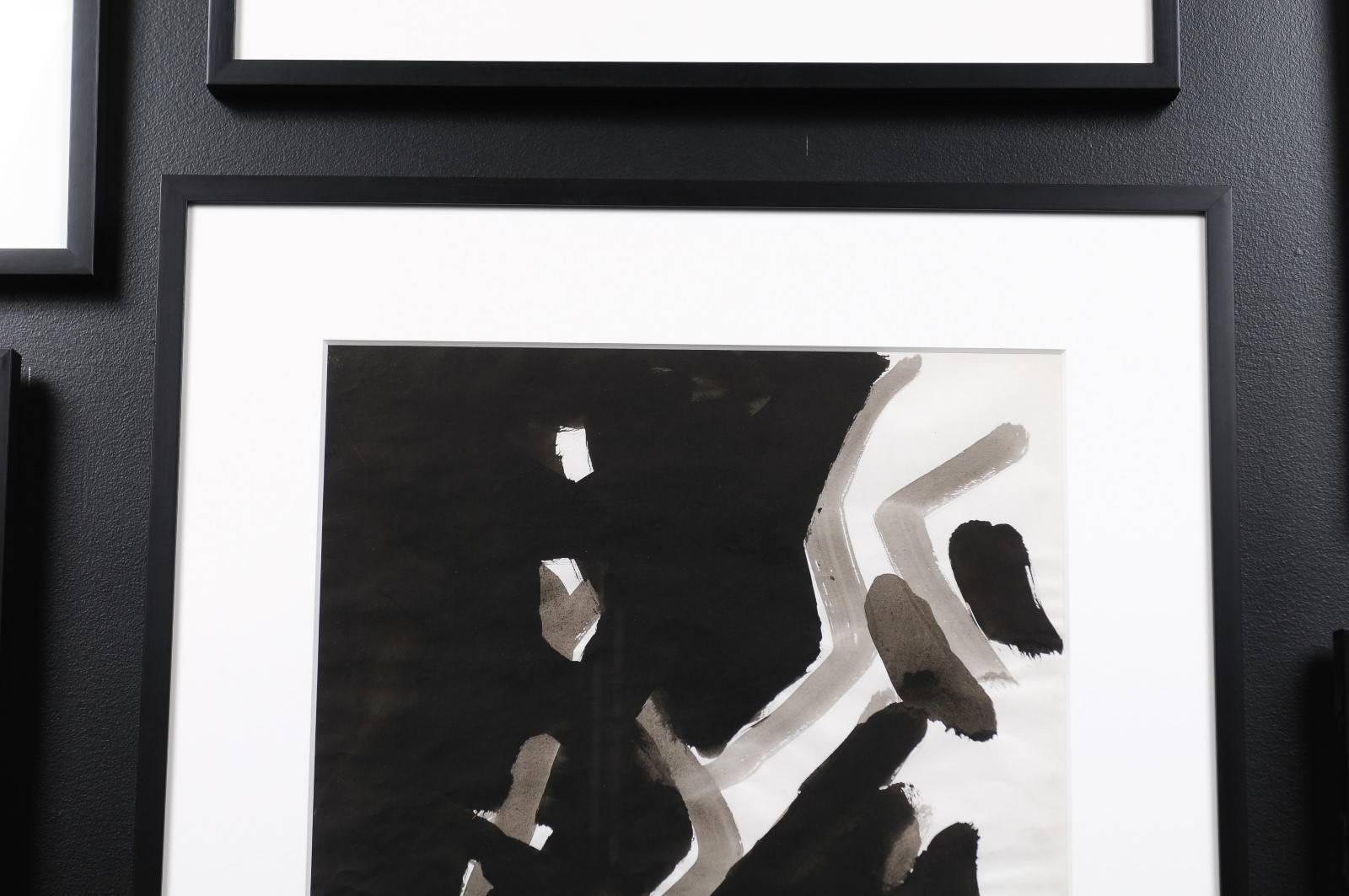 Jacques Nestle, Black and White Abstract, Framed 1