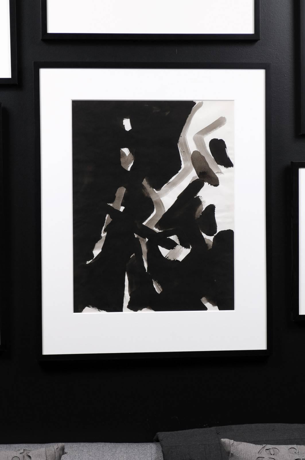 Jacques Nestle, Black and White Abstract, Framed 3