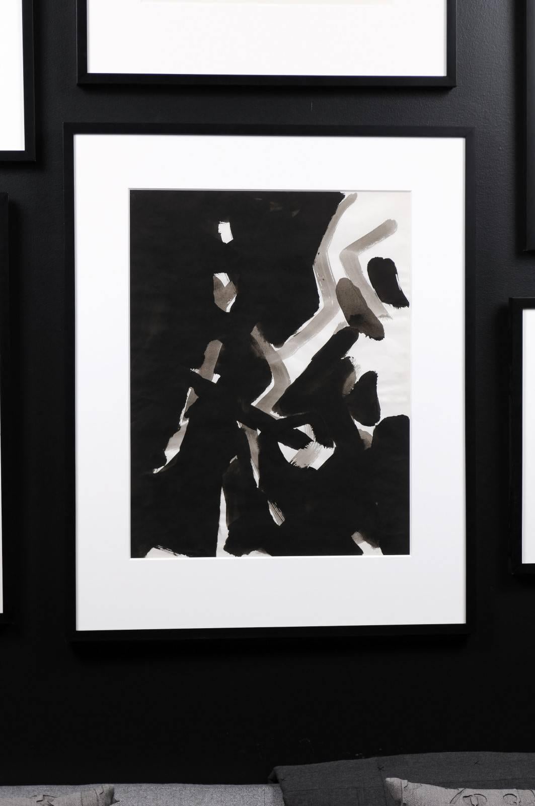 Jacques Nestle, Black and White Abstract, Framed 4
