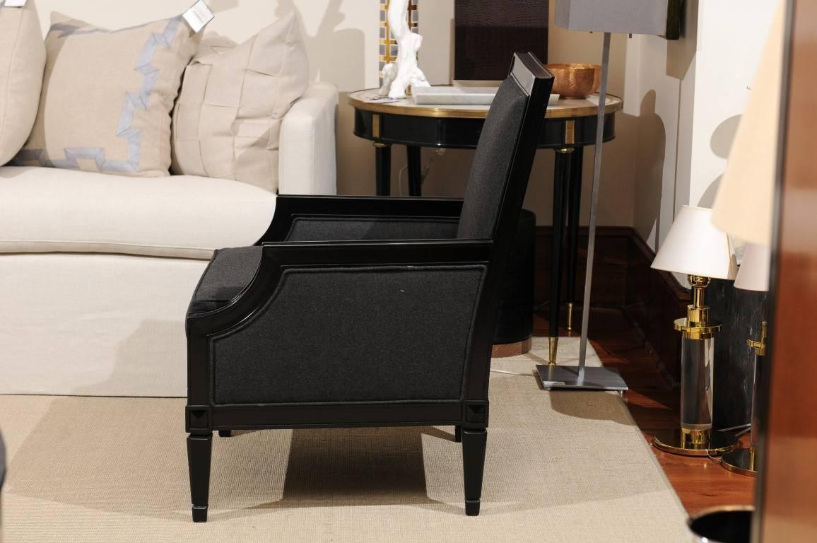 Neoclassical Ebonized Library Chair For Sale 2