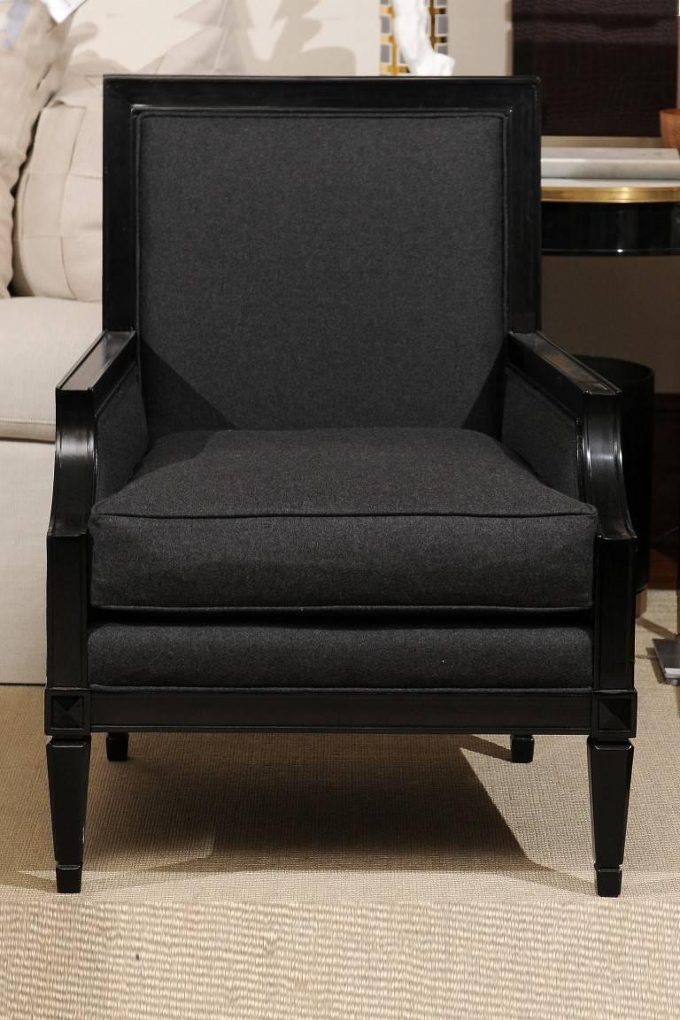 Neoclassical Ebonized Library Chair For Sale 3