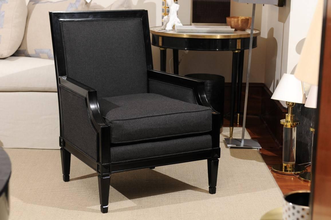 Neoclassical Ebonized Library Chair For Sale 4