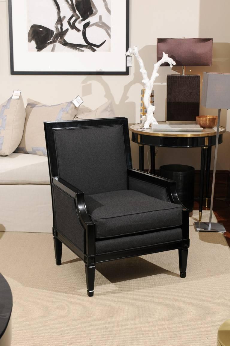 Neoclassical Ebonized Library Chair For Sale 5