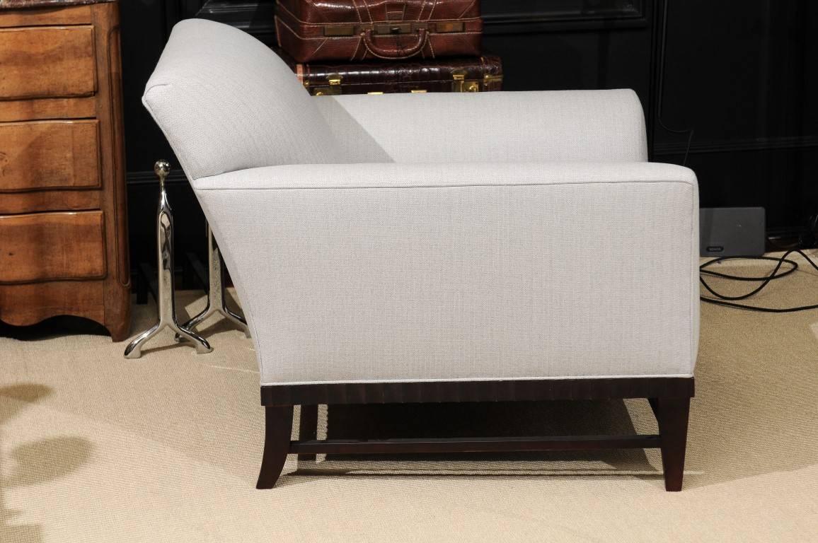 Contemporary Barbara Barry for Baker Lounge Chairs, Fabric: Holland & Sherry Wool #DE12099