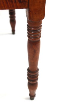 Sheraton Mahogany and Figured Maple Three-Drawer Worktable