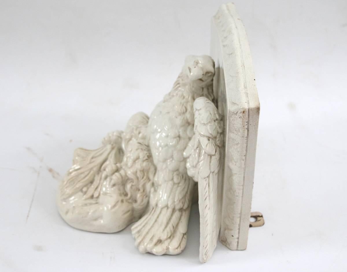 Pair of 19th Century Porcelain Eagle Form Wall Shelves For Sale 2