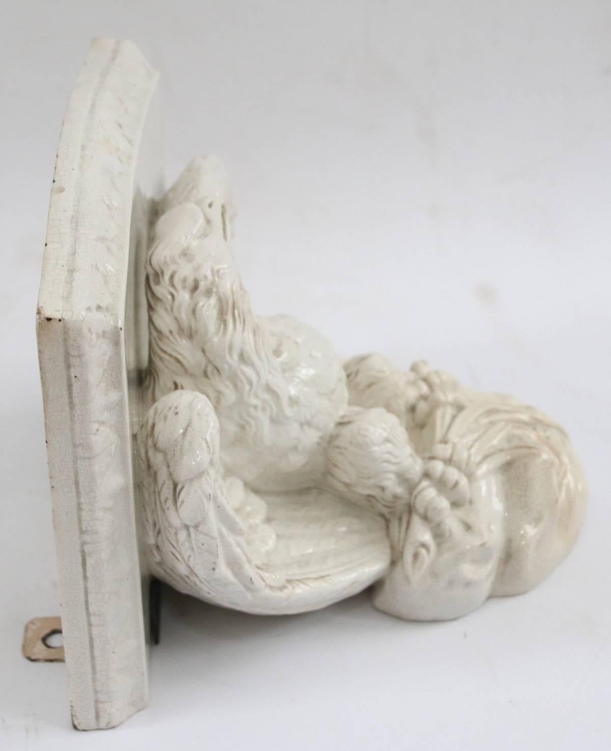 Pair of 19th Century Porcelain Eagle Form Wall Shelves For Sale 4