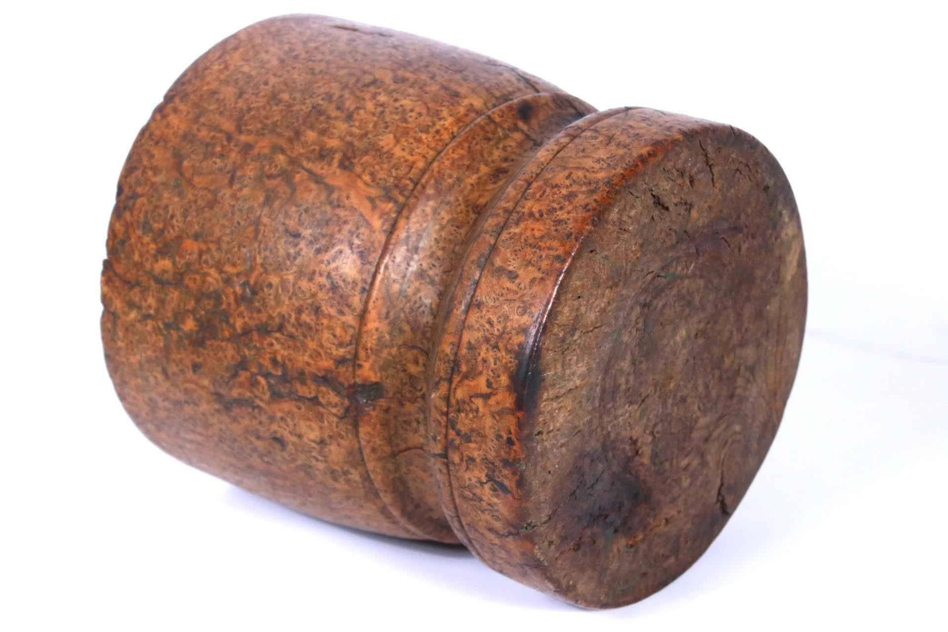 19th Century Turned Ash Burl Mortar and Pestle In Excellent Condition For Sale In Woodbury, CT