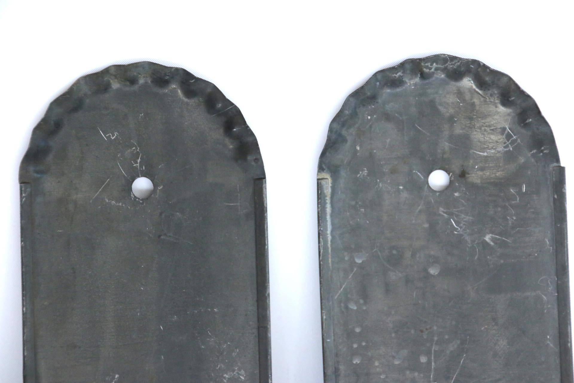 Pair of 19th Century Tin Candle Sconces For Sale 2