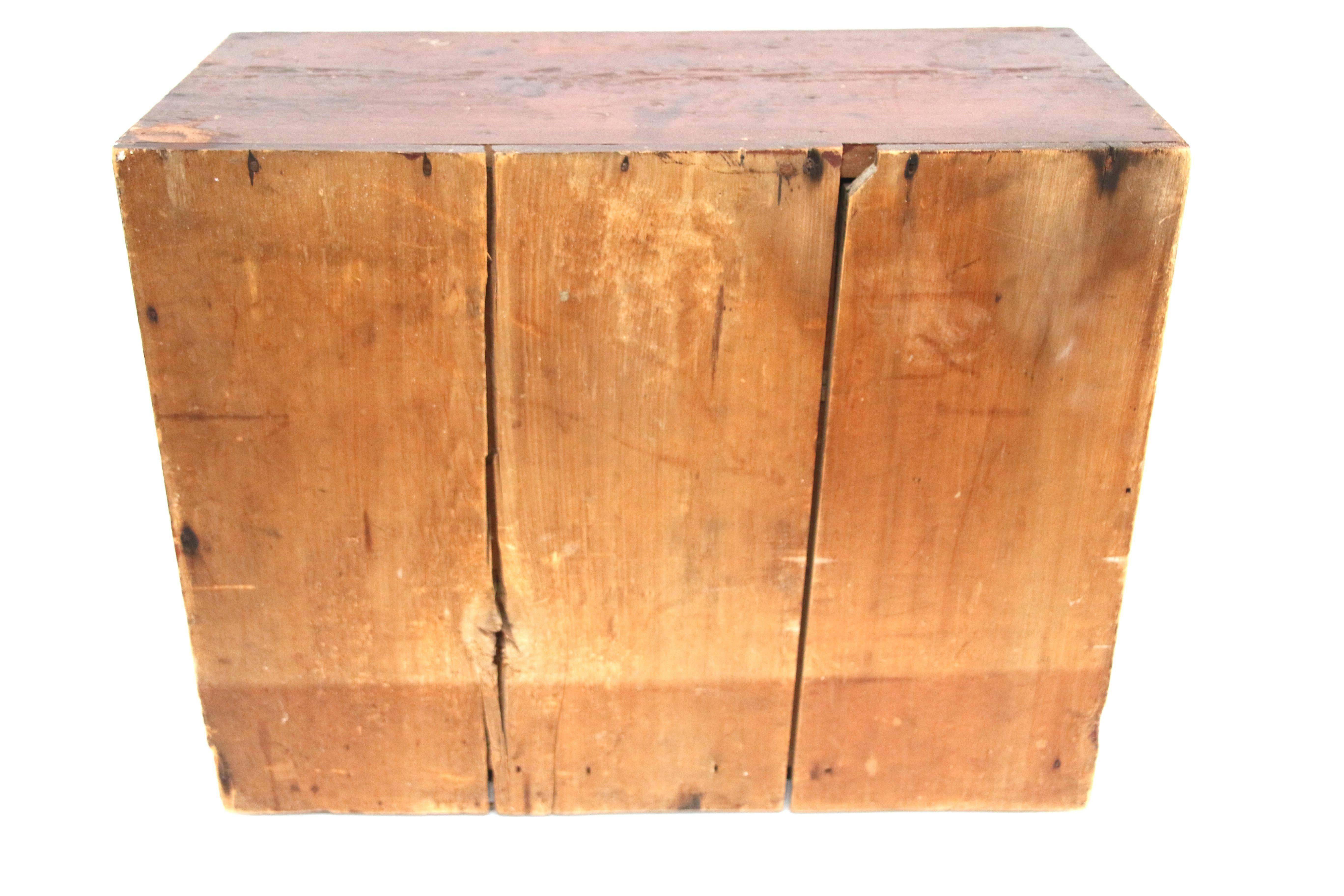 American 19th Century Red Painted Vermont Apothecary or Spice Chest For Sale