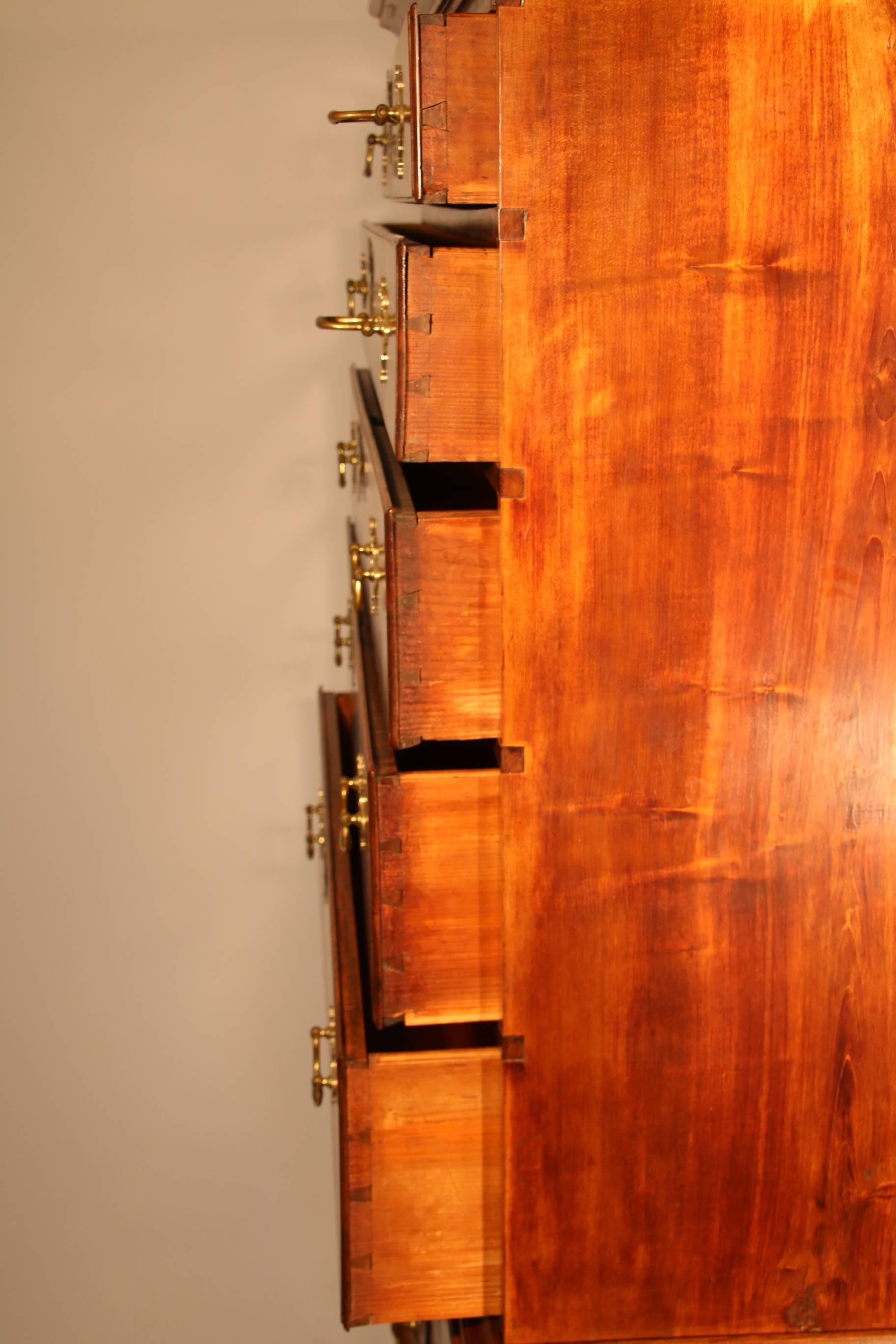 18th Century New England Queen Anne Tiger Maple Highboy 3