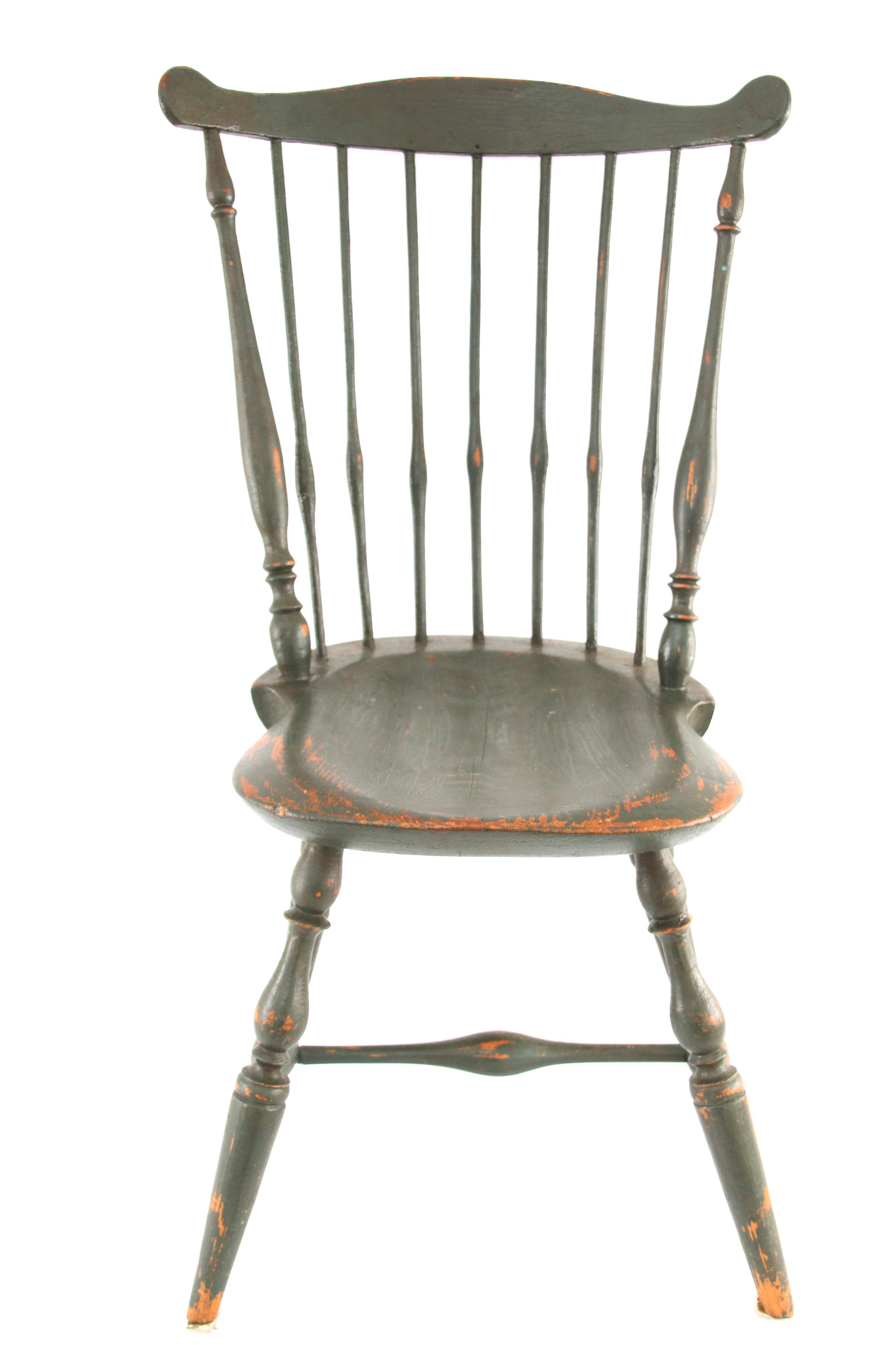 Connecticut Windsor Side Chair Signed I. Clark, circa 1800 For Sale 2